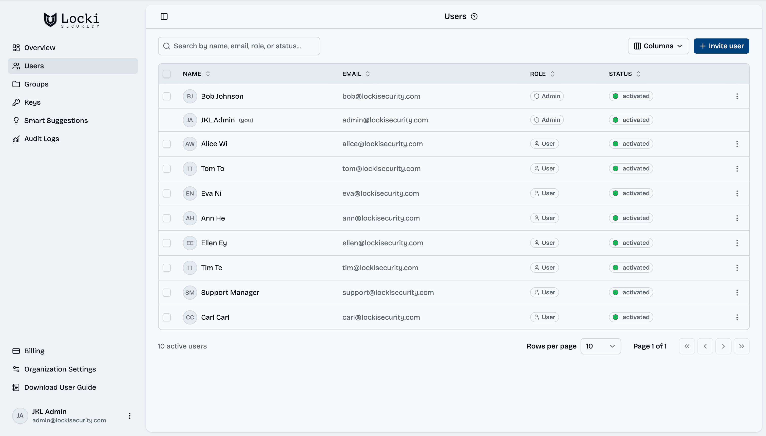 Admin Dashboard — Users